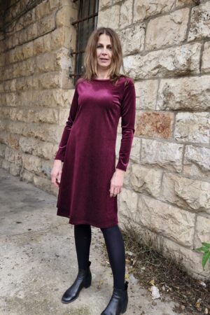 שמלת אביגיל בורדו קטיפה