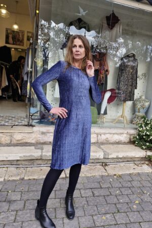 שמלת אביגיל כחולה קטיפה