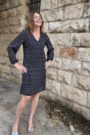 שמלת שיפון שחורה