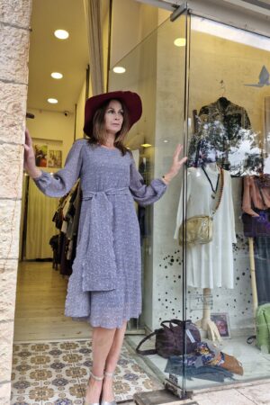 שמלת שיפון תכלת ארוכה