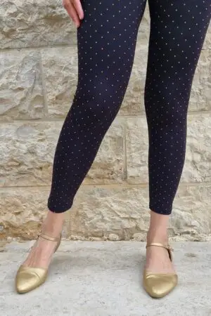 טייץ כותנה שחור זהב