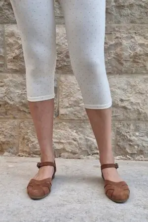 טייץ כותנה שמנת זהב קצר