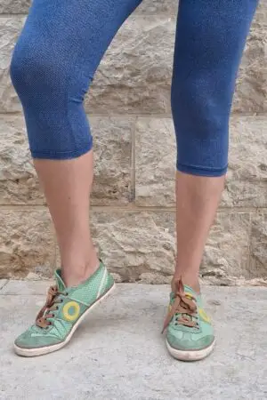 טייץ כותנה בצבע כחול ג'ינס בהיר קצר