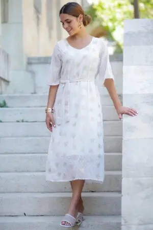 שמלת איילה שמנת זהב