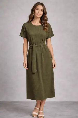שמלת אנה ירוק זית