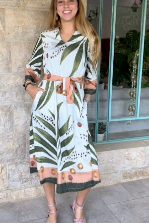 שמלת בורדורה ירוקה