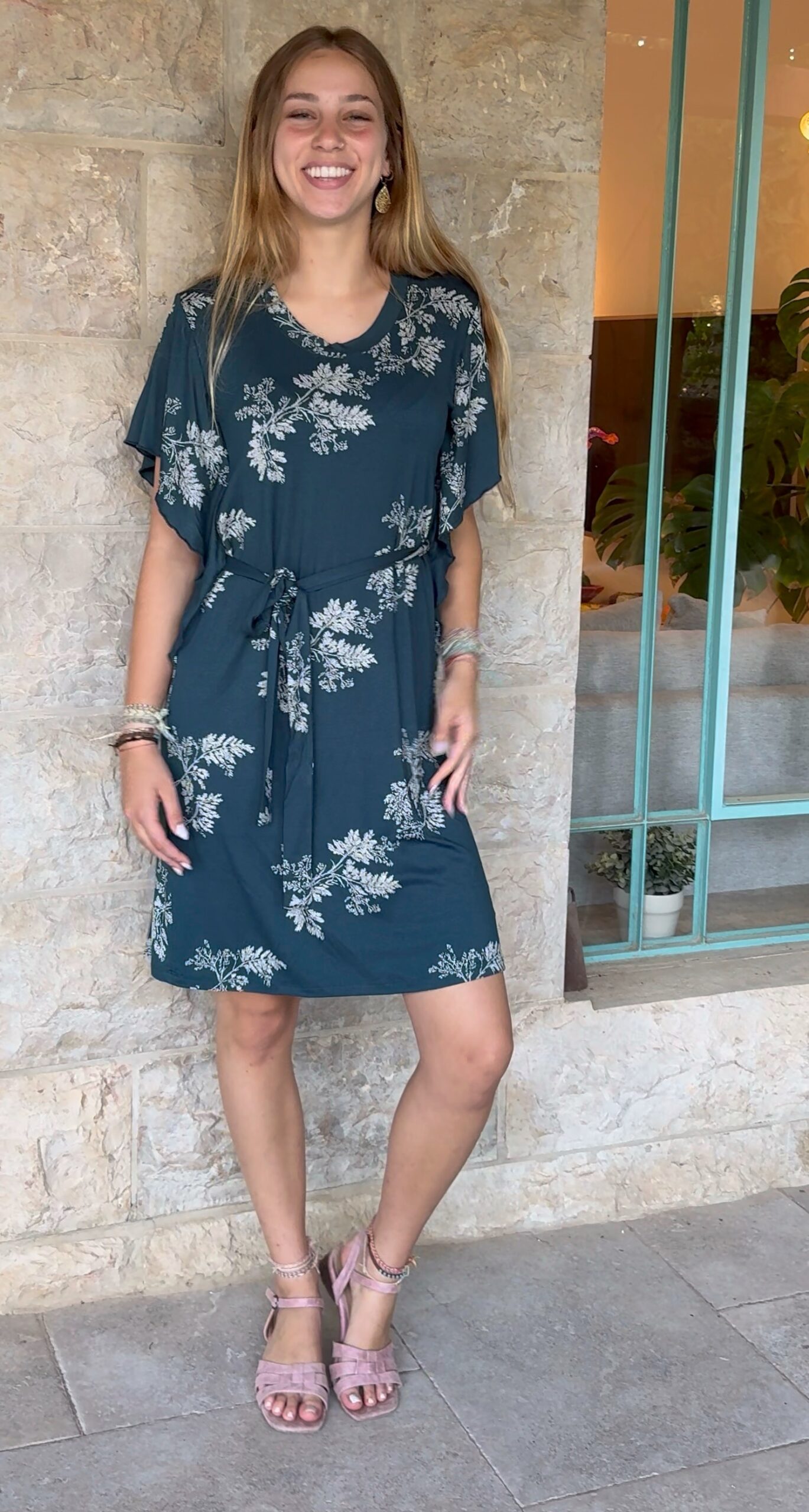 שמלת פרפר טורקיז